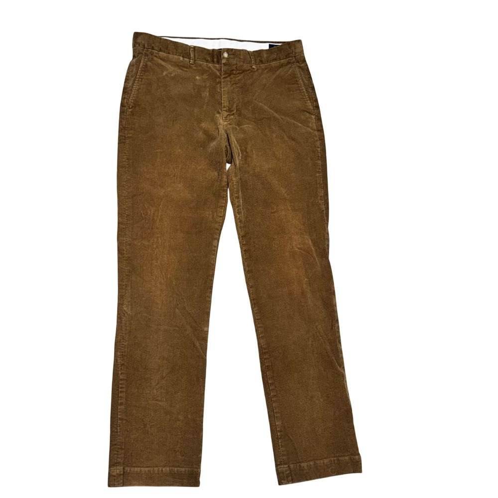 Polo Ralph Lauren Corduroy Pants Men 34/34 Brown Excellent Stretch Classic Fit